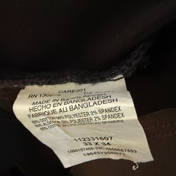 Lee Pants Mens 33x34 Black Extreme Motion MVP Straight Leg Chino Stretch Casual - Picture 8 of 11